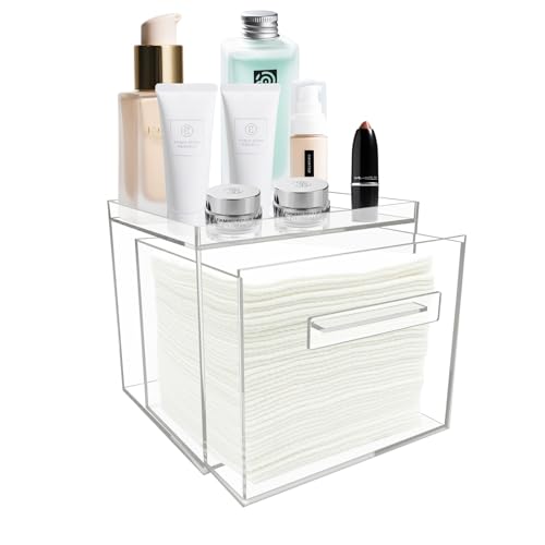 Acrylic Disposable Facial Towel Holder & Organizer Box