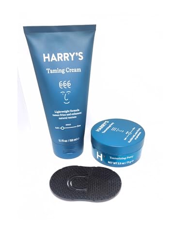 Harry's Hair Taming Cream & Texturizing Putty Set with Comb