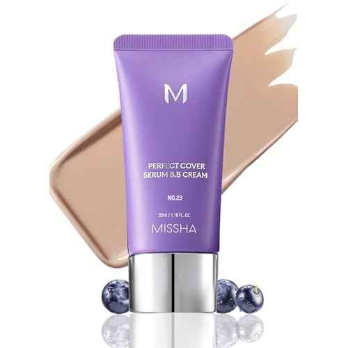 MISSHA M PERFECT COVER SERUM BB CREAM No.23 Natural Beige-Light/Medium with Cool/Neutral Undertone, BB Cream by Cardi B Pick, Skin Tint, Tinted Moisturizer, Skin Care Foundation Makeup, 1.18 Fl oz