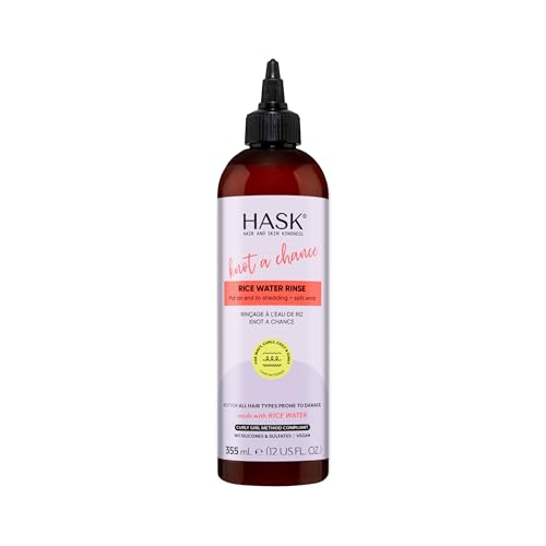 HASK Knot A Chance Rice Water Rinse with Fortifying Rice Water for Wavy, Curly, Coily & Kinky Hair, Minimizes Shedding, Enhances Shine, Vegan, Sulfate-Free, Cruelty-Free ? 12 fl oz