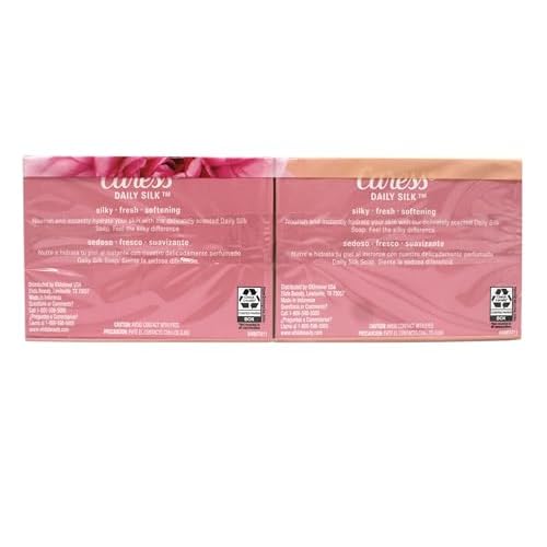 Caress Daily Silk Moisturizing Soap, White Peach & Orange Blossom, 3.75 oz 6 Bars - 2 Pack