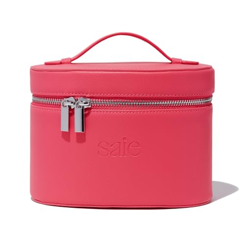Saie Mini Vanity Case - Vegan Leather Makeup Bag Fuchsia