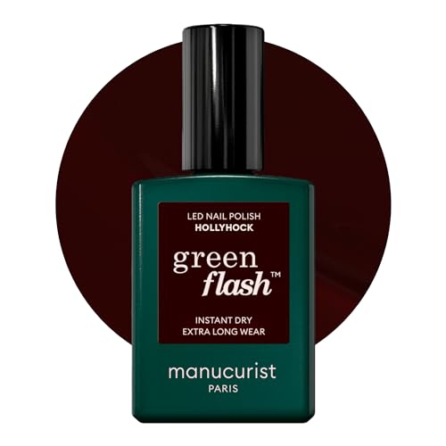 Manucurist • Green Flash LED Gel Nail Polish • Vegan • 12-Free, Plant-Based (55%) Gel Polish • Made in France • 0.5 fl oz (HOLLYHOCK)