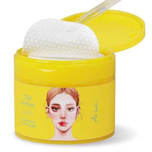 Ariul The Perfect Cleansing Oil Pads EX ? Purifying Cleansing & Hydrating, Quick Makeup Removal, Dual-Sided Vegan Fabric, Large Size, 60 Counts, 175ml / 5.92 fl. oz