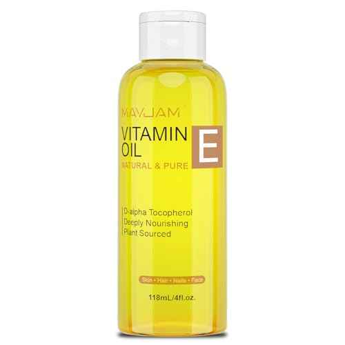 MAYJAM Organic Vitamin E Oil 50,000 IU for Skin, Pure & Natural Vitamine oils for Scars Hair, Face, Nail, Scalp Bath and Body Oil, Tocopherol to Repair Damaged Skin, Moisturizing Dry Skin, 4 Fl Oz