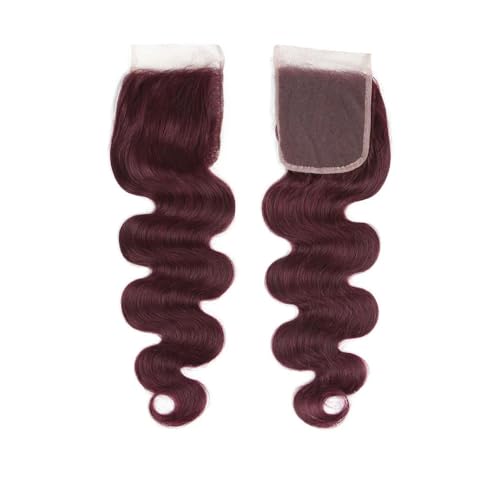 Burgundy Lace Closure 4x4 HD Transparent Swiss Lace Human Hair