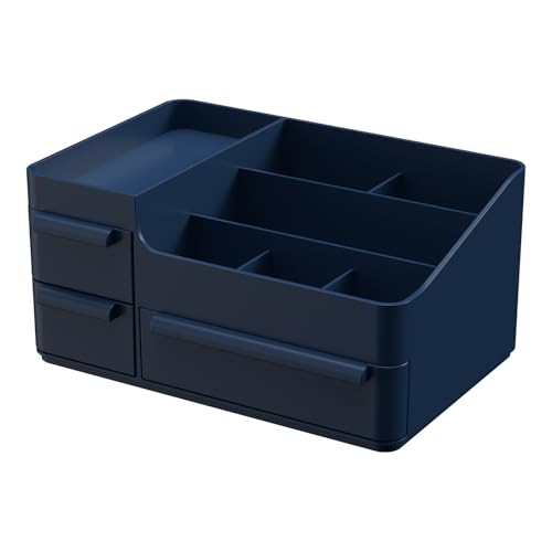 Makeup Organizer with Drawers, Countertop Organizer for Vanity, Bathroom and Bedroom Desk Cosmetics Display Case,Desktop Dresser Sundries Storage Box for Brushes, Eyeshadow, Lipstick and Nail Polish