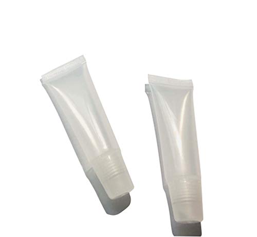 48pcs 8ml Clear Refillable Lip Balm Tubes with Soft Caps