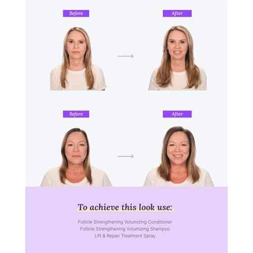 Keranique Volumizing Shampoo and Conditioner Set for Hair Repair and Growth with Biotin and Keratin for Women, Thinning Hair Formula, 8 Fl Oz Each