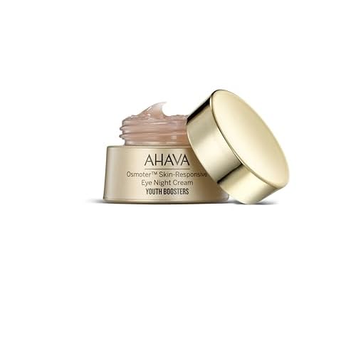 AHAVA Osmoter Skin-Responsive Eye Night Cream - Youth-boosting intense overnight treatment with patented Smartium, lessen dark circles & promote eye zone luminosity, resets the look of eyes, 0.5 Fl.Oz
