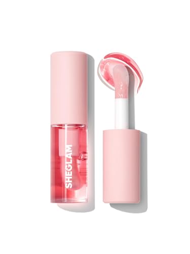 SHEGLAM Jelly Wow Hydrating Lip Oil Berry - Non-Sticky Lip Gloss & Plumper