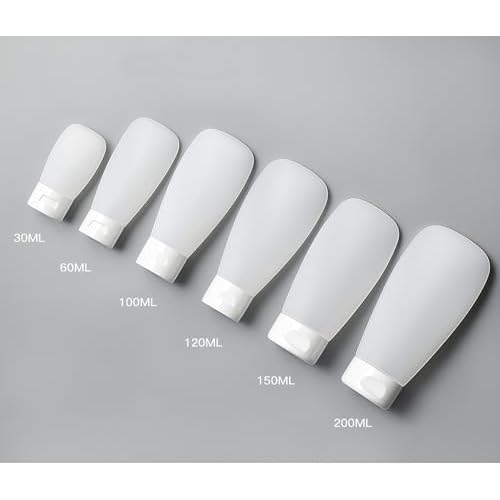 12PCS 150ML/5oz Empty Clear Refillable Cosmetic Soft Tube Squeeze Bottle With Flip Cap Makeup Container Shampoo Facial Cleanser Body Cream Bath Container Portable Cosmetics Travel Set For Women Lady