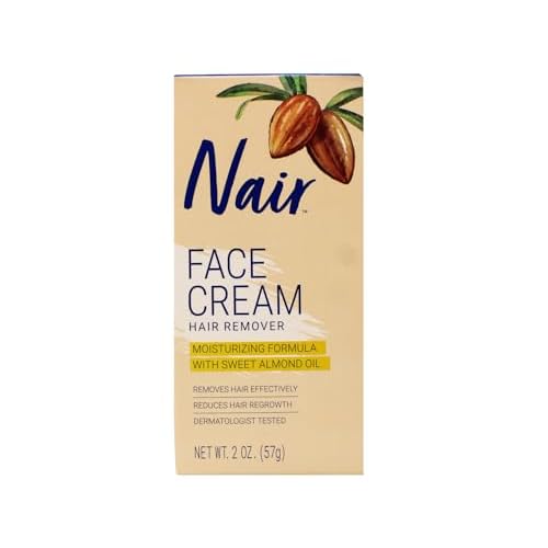 Nair Hair Removal Cream for Face with Special Moisturizers, 2-Ounce Bottles (Pack of 4)