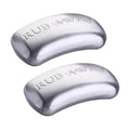 Amco Rub Away Bar, Stainless Steel Odor Absorber (4" x 2.25") - Dishwasher Safe Kitchen & Outdoor Essential for Garlic, Onion, Fishing, Hiking Odors - Natural Odor Remover (Pack of 2)
