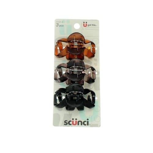 Scunci Effortless Beauty Jaw Hair Clips 3 ea (Pack of 2)
