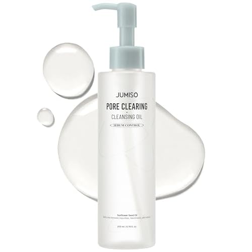 JUMISO Pore Clearing Cleansing Oil - Korean Face Makeup Remover Waterproof Makeup Deep Cleansing Blackhead Removal No Residue Gentle Eye Irritation Free for All Skin Types, 6.76 fl.oz.