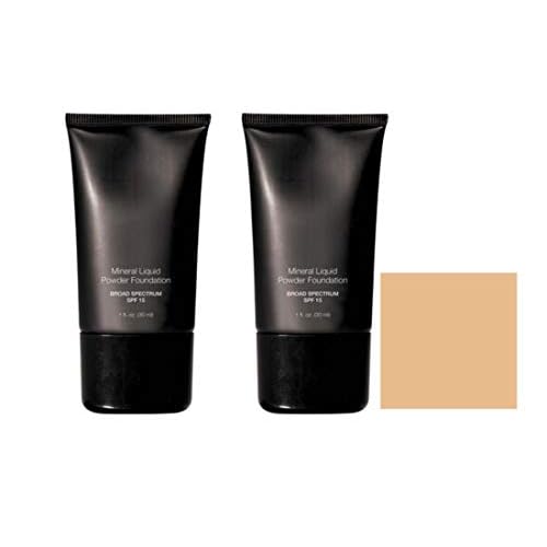Mineral Liquid Powder Foundation Broad Spectrum SPF 15 Pack of 2 (Almond)