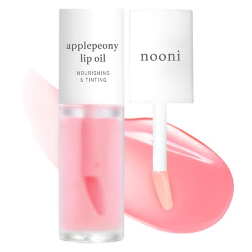 NOONI Korean Lip Oil Bundle - Applepeony & Appleclear, Nourishing & Hydrating Lip Gloss