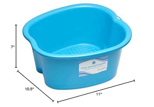 Foot Soaking Bath Basin – Large Size for Soaking Feet | Pedicure and Massager Tub for at Home Spa Treatment | Callus, Fungus, Dead Skin Remover, Blue