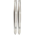 e.l.f., Slant Tweezer, Professional Quality Stainless Steel, Provides a Strong Grip, Removes Hairs Accurately, Shapes, Defines, Easy To Use, Ergonomically-Designed (Pack of 2)
