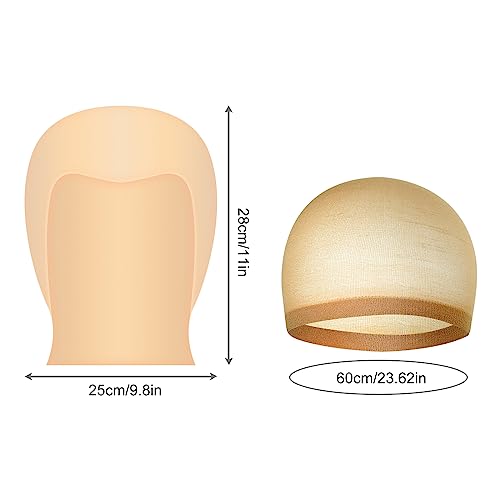 Bald Cap & Wig Cap Set - Latex Makeup for Halloween Costume