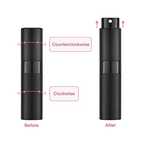 Tekson 9PCS 8ml Travel Perfume Atomizer Refillable, Mini Cologne Spray Bottle Empty, Small Aftershave Sprayer for Liquid Dispenser with 1 Perfume Holder Organizer