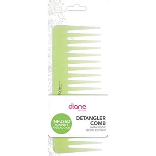 Diane oil-infused detangler comb, 6-inch, green, DBC025 (Pack of 2)