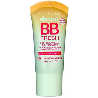 Maybelline Dream Fresh BB 8-in-1 Beauty Balm Skin Perfector SPF 30, Light/Medium, 1 oz (Pack of 2)