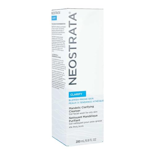 NEOSTRATA Mandelic Clarifying Cleanser Gel Facial Wash for Oily Skin with Salicylic Acid Soap-Free Fragrance-Free, 6.8 Fl Oz (Pack of 1)