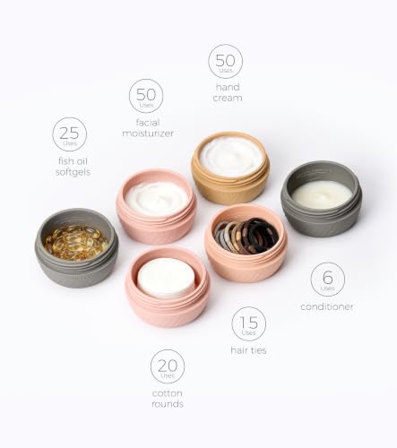 TakeToday 2oz Travel Containers, 4 Pack, TSA Approved Silicone Jars