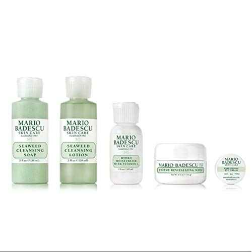 Mario Badescu Combo/Dry Regimen 5 Piece Kit, Skincare Gift Set Includes Seaweed Cleansing Soap, Seaweed Cleansing Lotion, Hydro Moisturizer, Enzyme Revitalizing Mask, and Hyaluronic Eye Cream