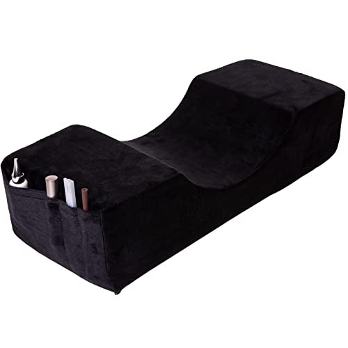 Eyelash Extension Pillow for Beauty Salon, Suitable for Supporting and Protecting Neck When Eyelash Extensions, Comfortable Velvet Beauty Memory U-Shaped Sponge Pillow (Black)