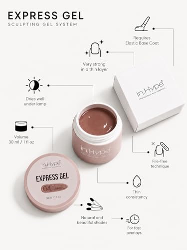 IN.HYPE Express Liquid Builder Gel in a Pot - HEMA & TPO Free Hard Gel (Gelato #6)