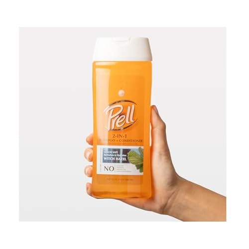Prell Witch Hazel Color Safe Refreshes & Hydrates 2-in-1 Shampoo + Conditioner for Dry, Damaged Hair, 13.5 fl.oz (Pack of 6)