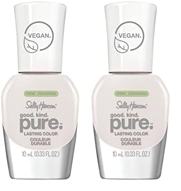 Sally Hansen Good, Kind, Pure Vegan Nail Colour, White Tea, 0.33 Fl Oz, Packaging May Vary (Pack of 2)