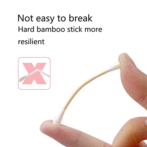 1200 Pack Bamboo Cotton Swabs - Natural Wooden Sticks