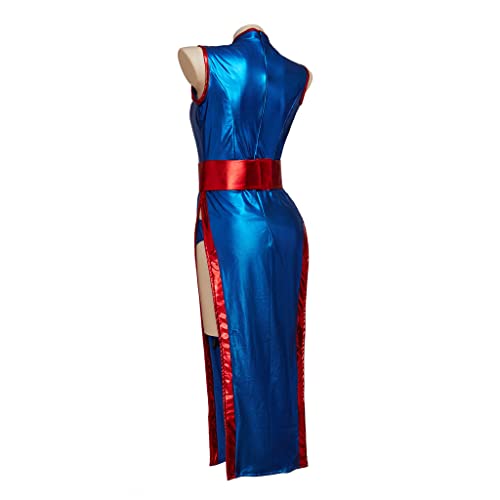 iSHOWcos Women's Sexy Blue Cheongsam Dress Halloween Suit