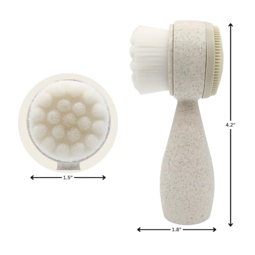 Lindo Eco Clean Dual-Sided Facial Cleansing Brush - Exfoliating Face Scrubber