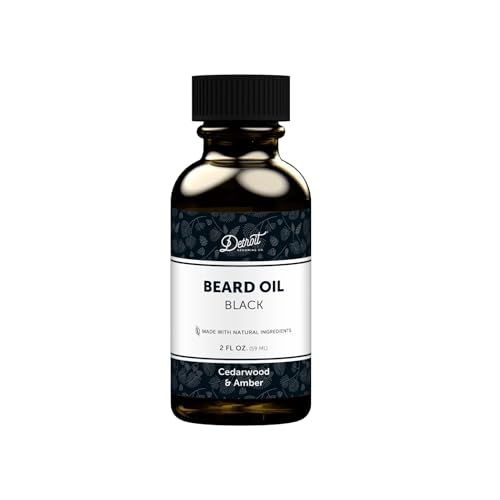 Detroit Grooming Beard Oil | Hydrating & Nourishing Formula with Vitamin E | Cedarwood & Amber ? Black (2 oz)