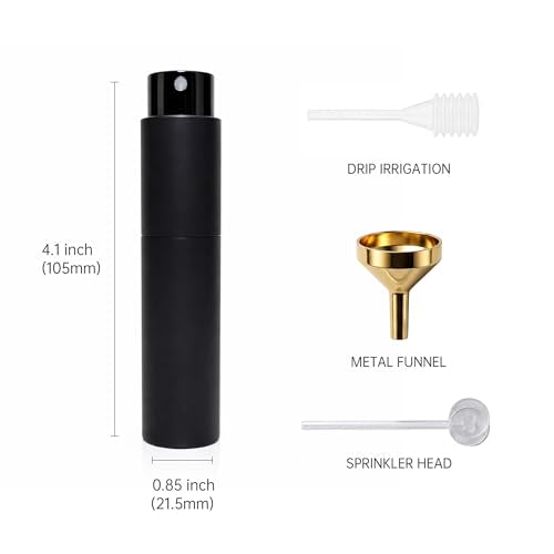 Huizata 10ml Travel Perfume Bottle Set - Refillable Twist-Up Atomizers, Blue & Silver (2-Pack)