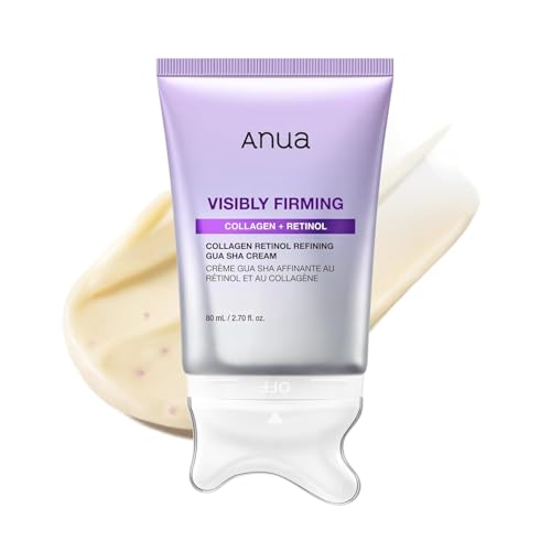 ANUA Collagen Retinol Neck Cream with Gua Sha Roller, 2.7 fl oz