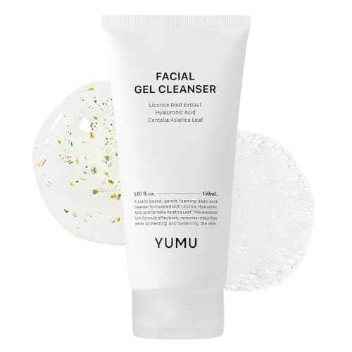 YUMU Licorice Deep Pore Facial Cleanser, for Double Cleansing, Centella Asiatica + Ceramide NP + Glycerin, Hydrating Gel Cleanser, Blackhead Remover, Korean Skincare (150ml/5.07 fl.oz.)