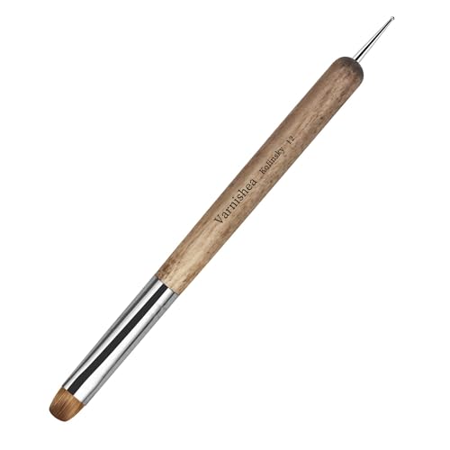 Varnishea Khaki-12# Kolinsky Nail Art Brush for Manicure Gel & Acrylic, 1.0 Count