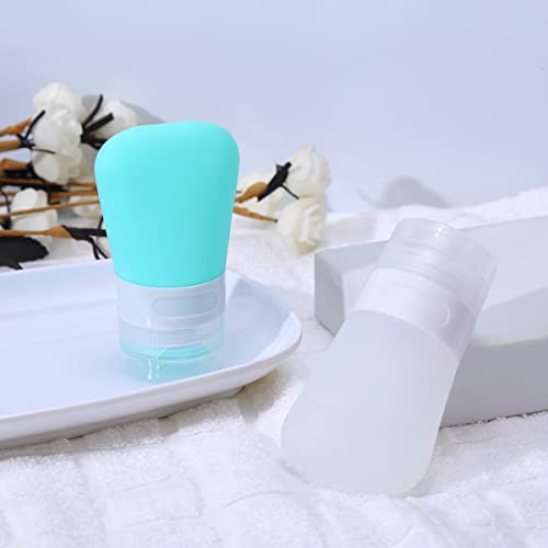 2-Pack Silicone Travel Bottles, 1.3oz Leak-Proof Containers with Bag