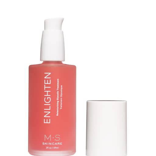 M.S Skincare Enlighten Retexturing Glycolic Treatment, Vegan Skincare, 2 fl oz Glass Bottle