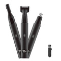 Nose and Ear Hair Trimmer for Men - Rechargeable Eyebrow Face Shaver - Nasal Hair Clippers 3 in 1 Painless Eye Brow Facial Hair Beard Razor for Sideburns Dual-edge Blades 6500 RPM Easy Cleansing