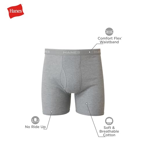 Hanes Men's Boxer Briefs Pack - Cool Cotton, Moisture-Wicking Comfort