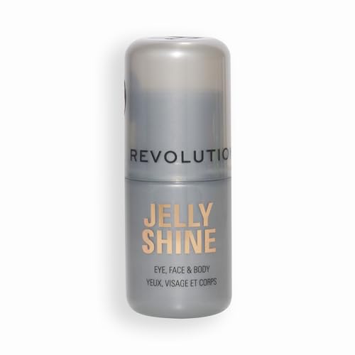 Revolution, Jelly Shine Shadow & Highlight Stick for Eyes, Face & Body with Pearlescent Shimmer Effect, Vegan & Cruelty-Free, Silver Moonlight