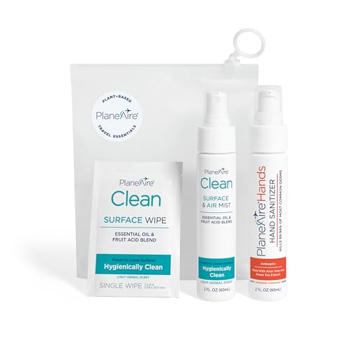 PlaneAire Travel Hygiene Kit – Hand Sanitizer & Surface Wipes