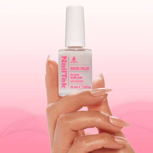 Nail Tek Formula 3 Ridge Filler Base Coat & Nail Strengthener, 0.5 fl oz